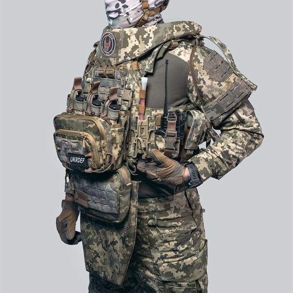 Бронежилет 6 класса "Ghost Performance V5" с системой быстрого сброса + 9 подсумков, с мягкими панелями 1 класса, цвет Пиксель 0700-08 фото
