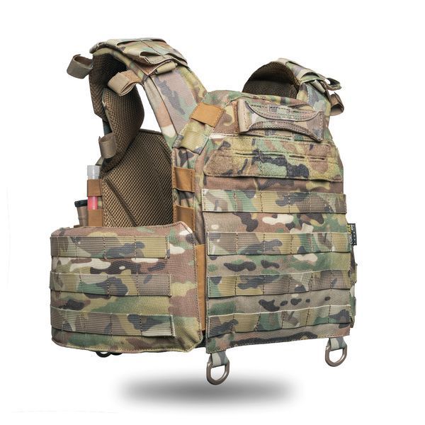 Плитоноска с системой быстрого сброса Ghost Gen4 V1, система MOLLE, 3 подсумка под магазины, цвет Мультикам 116003-10 фото