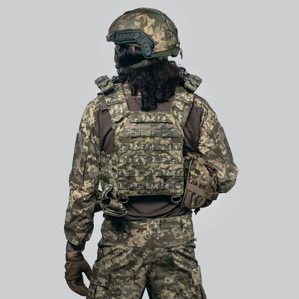 Бронежилет Phantom FRS Gen4 Charlie (6 клас + балістика 1 клас + фартух + 9 підсумків) Піксель 1507-2 фото