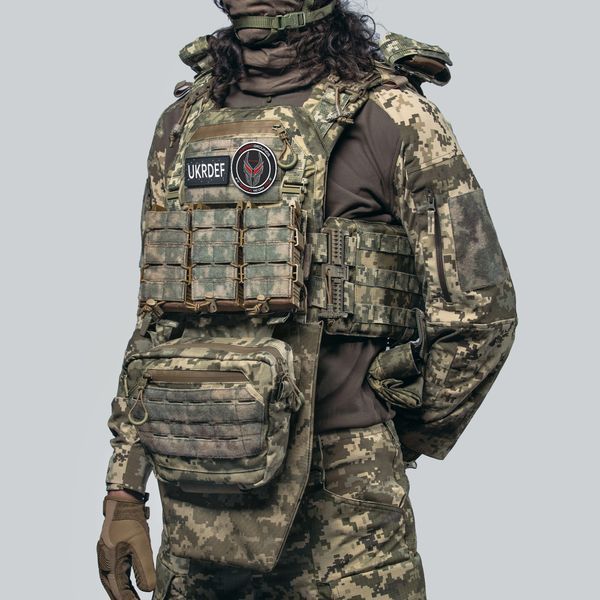 Бронежилет Phantom FRS Gen4 Charlie (6 клас + балістика 1 клас + фартух + 9 підсумків) Піксель 1507-2 фото