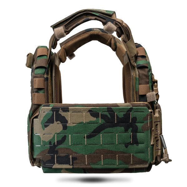 Плитоноска GHOST GEN5 V1 PRO с баллистической защитой 1-го класса с плакардом. Цвет Woodland G0G5V1Pro-WD фото