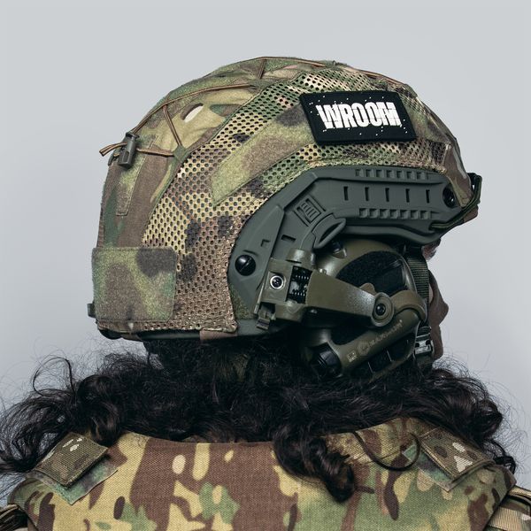 Шлем FAST PRO с подвеской Team Wendy и Наушниками Earmor M32, цвет оливковый, кавер мультикам, размер М 3442-323M фото